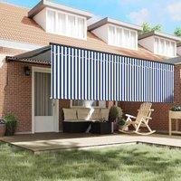 Berkfield Home Retractable Awning Blue & white Blue & White Anthracite