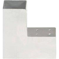 Berkfield Home Post Connectors 4 pcs L Shape Galvanised Metal 81x81 mm in Silver