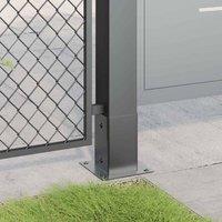 Berkfield Home Post Bases Square 4 pcs Anthracite 91x91 mm Powder-coated Steel in Black