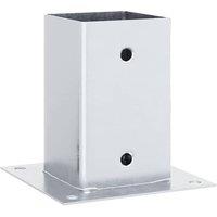 Berkfield Home Post Bases Square 4 pcs Silver 91x91 mm Galvanised Steel