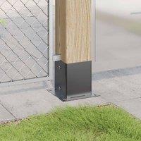 Berkfield Home Post Bases Square 4 pcs Anthracite 101x101 mm Powder-coated Steel in Black