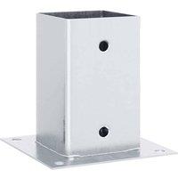 Berkfield Home Post Bases Square 4 pcs Silver 81x81 mm Galvanised Steel