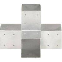 Berkfield Home Post Connectors 4 pcs X Shape Galvanised Metal 91x91 mm in Silver