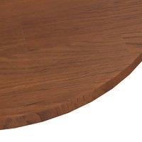 Berkfield Home Round Table Top Dark Brown 40x1.5 cm Treated Solid Wood Oak | Size: 40x1.5 cm