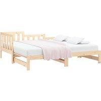 Berkfield Home Pull-out Day Bed 2x(90x190) cm Solid Wood Pine in Natural