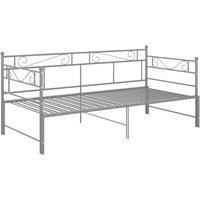 Berkfield Home Pull-out Sofa Bed Frame Grey Metal 90x200 cm