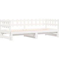 Berkfield Home Pull-out Day Bed White 2x(90x190) cm Solid Wood Pine
