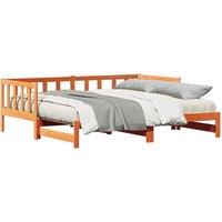 Berkfield Home Pull-out Day Bed without Mattress Wax Brown 2x(80x200) cm