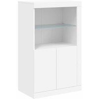 Berkfield Home Side Cabinet with LED Lights White Engineered Wood