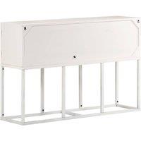 Berkfield Home Sideboard 115x30x76 cm Solid Mango Wood in White | Size: 115 x 30 x 76 cm