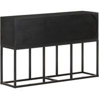 Berkfield Home Sideboard 115x30x76 cm Solid Mango Wood in Black | Size: 115 x 30 x 76 cm