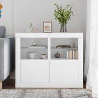 Berkfield Home Side Cabinets with LED Lights 2 pcs White Engineered Wood