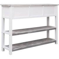 Berkfield Home Sideboard Antique Grey 108x30x76 cm Solid Paulownia Wood | Size: 108 x 30 x 76 cm