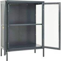 Berkfield Home Sideboard Anthracite 75x35x105 cm Steel & Glass in Dark Grey | Size: 75 x 35 x 105 cm