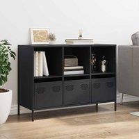 Berkfield Home Sideboard Black 101.5x39x73.5 cm Cold-rolled Steel