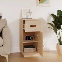 Berkfield Home Sideboard 34x40x75 cm Solid Wood Pine in Light Brown | Size: 34 x 40 x 75 cm