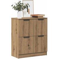 Berkfield Home Sideboard Artisan Oak 60x30x70 cm Engineered Wood in Brown | Size: 60 x 30 x 70 cm