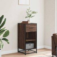 Berkfield Home Sideboard Brown Oak 35.5x35x76 cm Engineered Wood & Metal