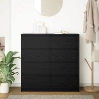 Berkfield Home Sideboard Black Oak 100x35x99 cm Engineered Wood | Size: 100 x 35 x 99 cm
