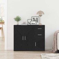 Berkfield Home Sideboard Black Oak 91x29.5x75 cm Engineered Wood