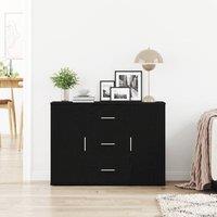 Berkfield Home Sideboard Black Oak 91x29.5x65 cm Engineered Wood