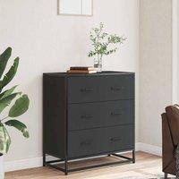 Berkfield Home Sideboard Black 68x35x76 cm Engineered Wood & Metal | Size: 68 x 35 x 76 cm