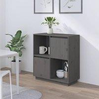 Berkfield Home Sideboard Grey 74x35x80 cm Solid Wood Pine | Size: 74 x 35 x 80 cm