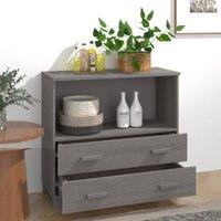 Berkfield Home Sideboard HAMAR Light Grey 85x35x80 cm Solid Wood Pine | Size: 85 x 35 x 80 cm