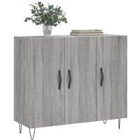 Berkfield Home Sideboard Grey Sonoma 90x34x80 cm Engineered Wood | Size: 90 x 34 x 80 cm