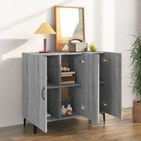 Berkfield Home Sideboard Grey Sonoma 90x34x80 cm Engineered Wood | Size: 90 x 34 x 80 cm