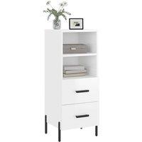 Berkfield Home Sideboard High Gloss White 34.5x34x90 cm Engineered Wood
