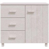 Berkfield Home Sideboard HAMAR White 90x40x80 cm Solid Pinewood | Size: 90 x 40 x 80 cm