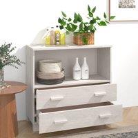 Berkfield Home Sideboard HAMAR White 85x35x80 cm Solid Wood Pine | Size: 85 x 35 x 80 cm