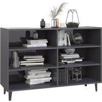 Berkfield Home Sideboard High Gloss Grey 103.5x35x70 cm Engineered Wood