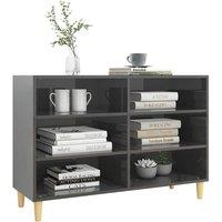 Berkfield Home Sideboard High Gloss Grey 103.5x35x70 cm Engineered Wood