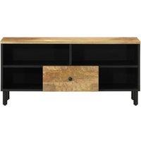 Berkfield Home TV Cabinet 100x33x46 cm Solid Wood Mango in Brown | Size: 100 x 33 x 46 cm