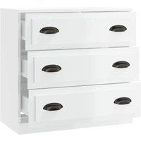 Berkfield Home Sideboard High Gloss White 70x35.5x67.5 cm Engineered Wood