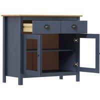 Berkfield Home Sideboard Hill Grey 90x40x80 cm Solid Pine Wood in Dark Blue | Size: 90 x 40 x 80 cm