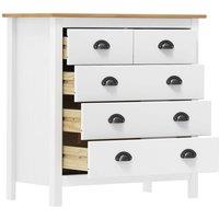 Berkfield Home Sideboard Hill White 79x40x80 cm Solid Pine Wood | Size: 79 x 40 x 80 cm
