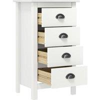 Berkfield Home Sideboard Hill White 46x35x80 cm Solid Pine Wood | Size: 46 x 35 x 80 cm
