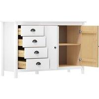 Berkfield Home Sideboard Hill White 130x40x80 cm Solid Pine Wood | Size: 130 x 40 x 80 cm