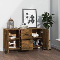 Berkfield Home Sideboard Smoked Oak 100x36x60 cm Engineered Wood in Brown | Size: 100 x 36 x 60 cm