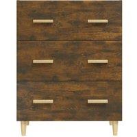 Berkfield Home Sideboard Smoked Oak 70x34x90 cm Engineered Wood in Brown | Size: 70 x 34 x 90 cm