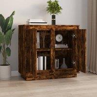 Berkfield Home Sideboard Smoked Oak 80x34x75 cm Engineered Wood in Brown | Size: 80 x 34 x 75 cm