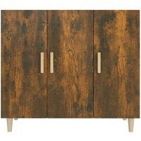 Berkfield Home Sideboard Smoked Oak 90x34x80 cm Engineered Wood in Brown | Size: 90 x 34 x 80 cm