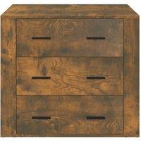 Berkfield Home Sideboard Smoked Oak 80x33x70 cm Engineered Wood in Brown | Size: 80 x 33 x 70 cm