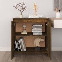 Berkfield Home Sideboard Smoked Oak 70x41x75 cm Engineered Wood in Brown | Size: 70 x 41 x 75 cm