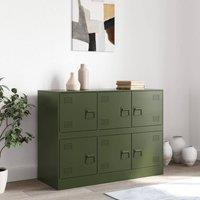 Berkfield Home Sideboard Olive Green 99x39x73 cm Steel | Size: 99 x 39 x 73 cm