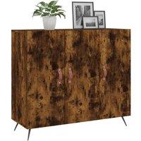 Berkfield Home Sideboard Smoked Oak 90x34x80 cm Engineered Wood in Brown | Size: 90 x 34 x 80 cm