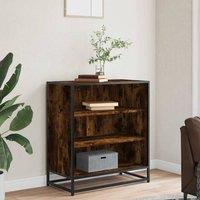 Berkfield Home Sideboard Smoked Oak 68x35x76 cm Engineered Wood & Metal in Brown | Size: 68 x 35 x 76 cm